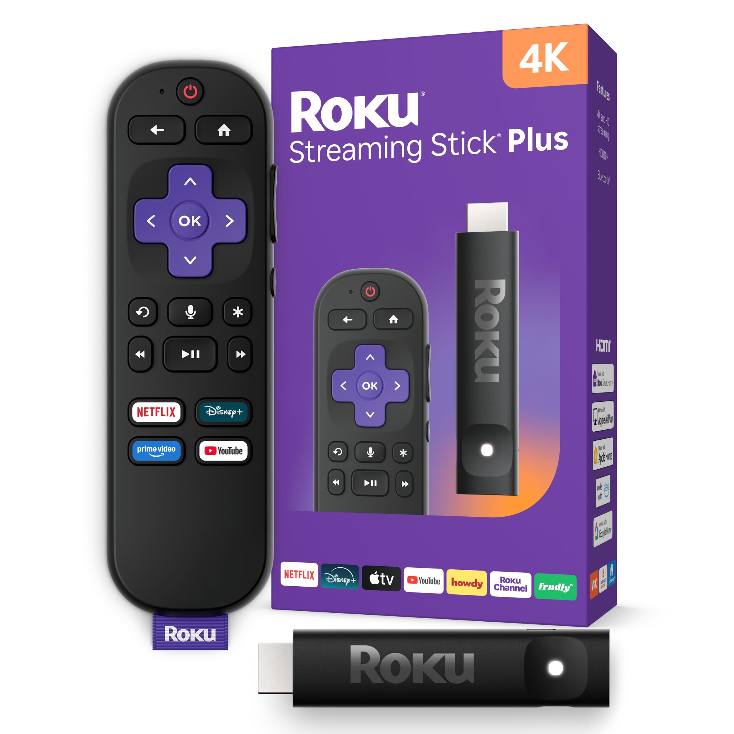 Roku Streaming Stick Plus with Voice Remote - 4K & HDR10+